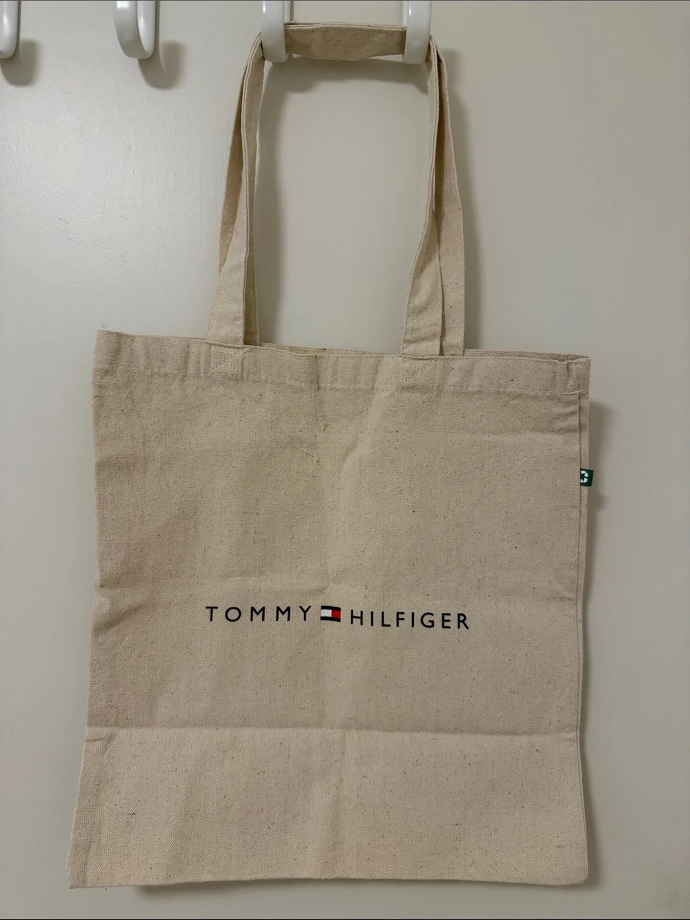 Tommy Hilfiger Natural Beige Canvas Tote with Logo